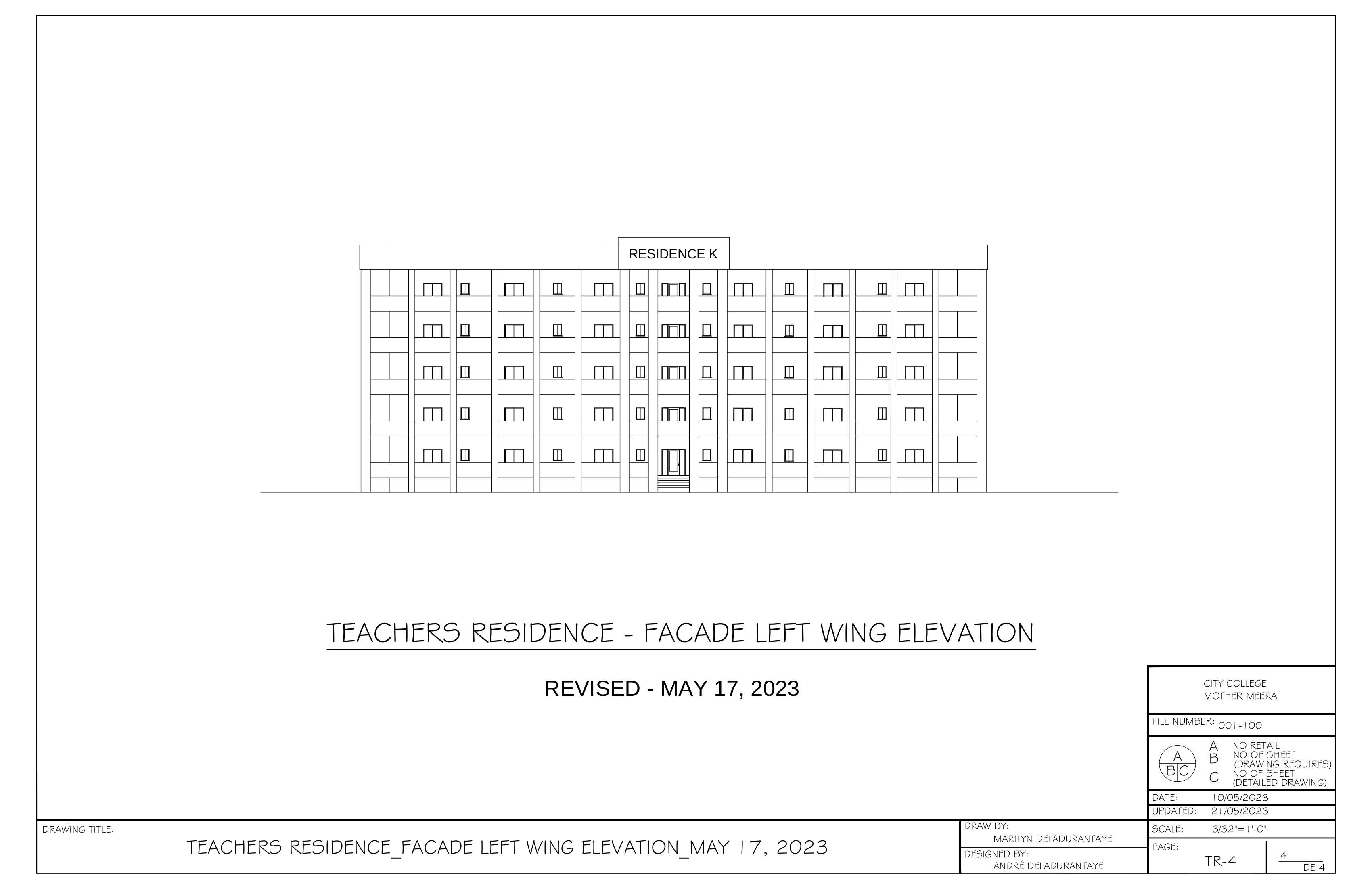 TEACHERS RESIDENCE LEFT ELEVATION MAY17 2023